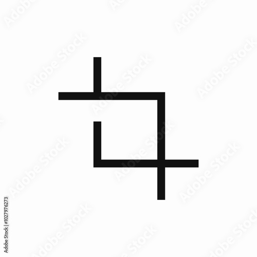 crop tool icon sign vector