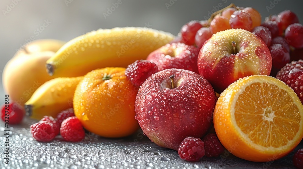 A variety of fruits including apples, bananas, and oranges, all isolated on a white background A variety of fruits including apples, bananas, and oranges, all isolated on a white background