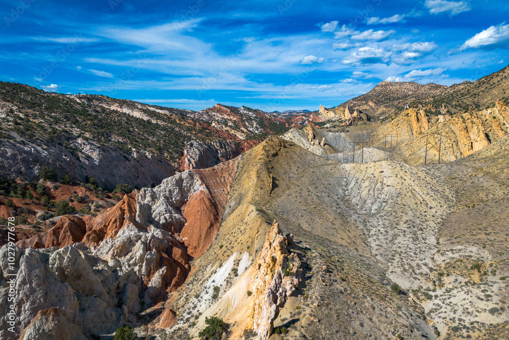 Aerial Views of the Cockscomb Along the Cottonwood Canyon road in Southern Utah, America, USA. Aerial Views of the Cockscomb Along the Cottonwood Canyon road in Southern Utah, America, USA.