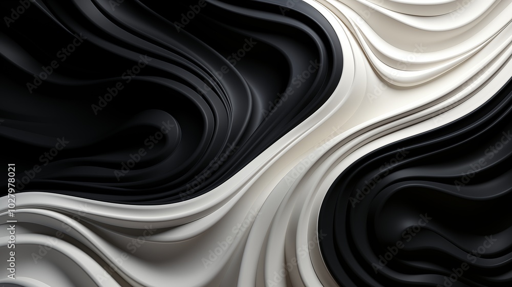 Fototapeta premium black and white abstract finger swirl texture