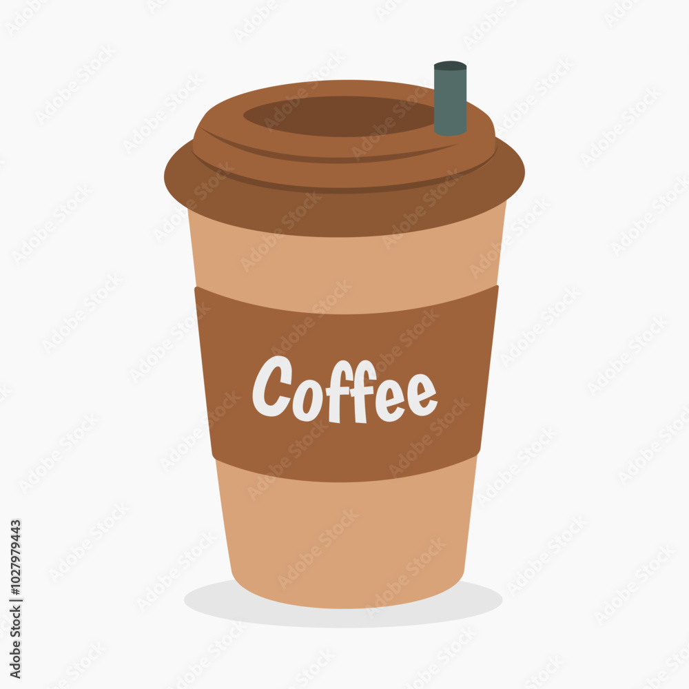 Cup of coffee vector illustration isolated on white background Cup of coffee vector illustration isolated on white background