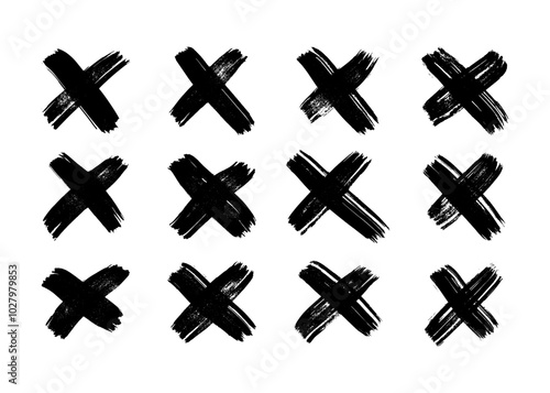 Black brush cross symbol