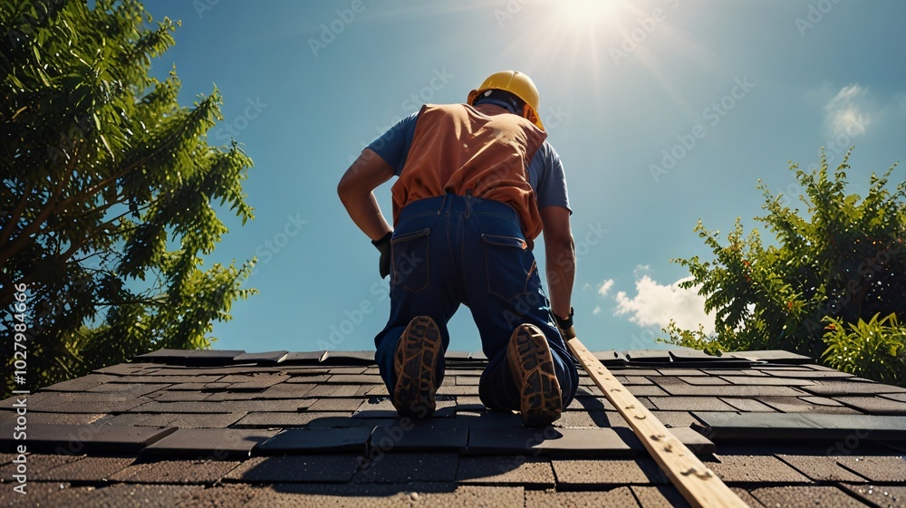 Employees, workers, maintenance, house roofs, replacing, and installing tiles. Home repair services, waterproofing, sun protection. Employees, workers, maintenance, house roofs, replacing, and installing tiles. Home repair services, waterproofing, sun protection.