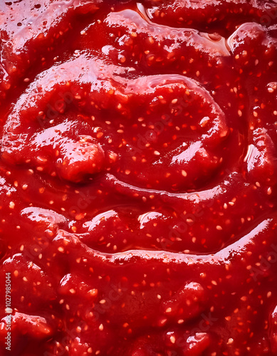 strawberry jam spread surface, background and texture pattern