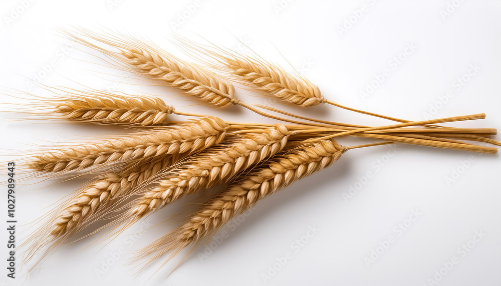 wheat plant, isolated on a white background wheat plant, isolated on a white background