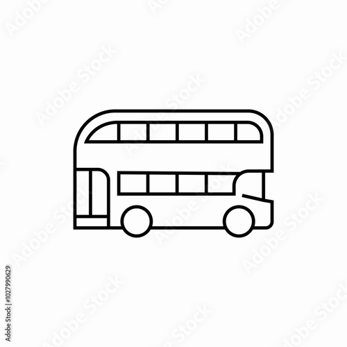 double decker london bus icon sign vector