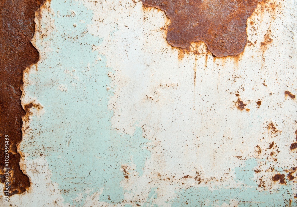 Rusty and weathered metal surface with peeling paint Rusty and weathered metal surface with peeling paint