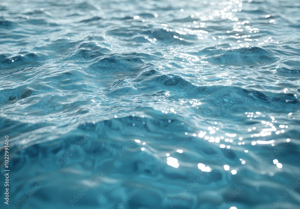Shimmering waves of turquoise ocean Shimmering waves of turquoise ocean