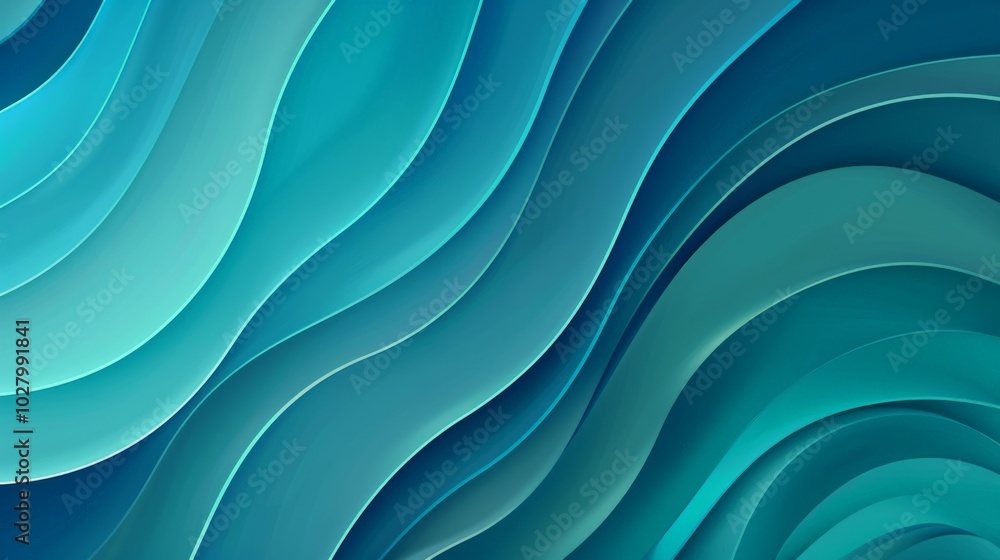 Obraz premium Abstract background featuring flowing blue waves creating a sense of depth and movement