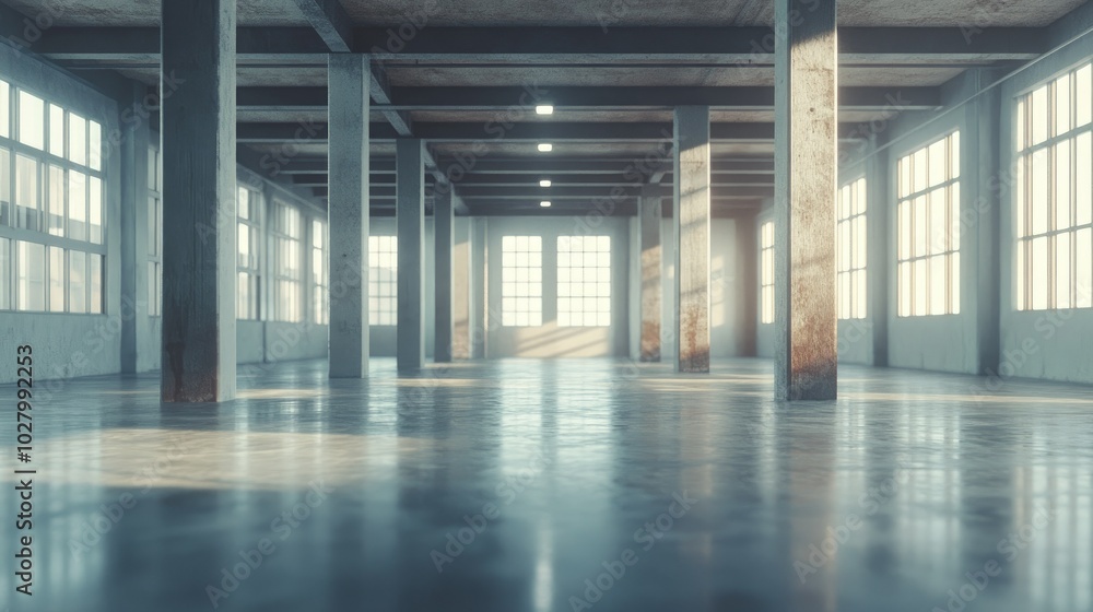 Spacious Industrial Loft with Natural Light Effects Spacious Industrial Loft with Natural Light Effects