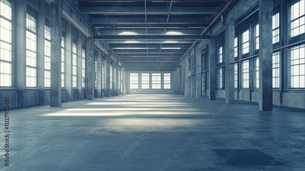 Empty Industrial Space with Natural Light