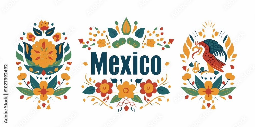 Fototapeta premium Traditional Mexican Style Logo Featuring the Word 