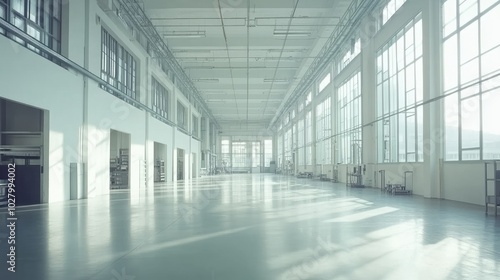 Bright, Spacious Factory Interior with High Ceilings