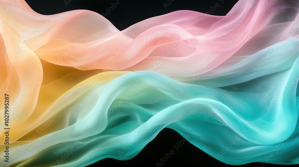 Obraz premium Vibrant abstract fabric waves