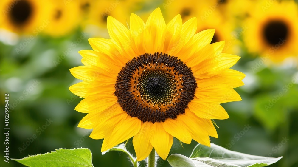 Vibrant sunflower in full bloom Vibrant sunflower in full bloom