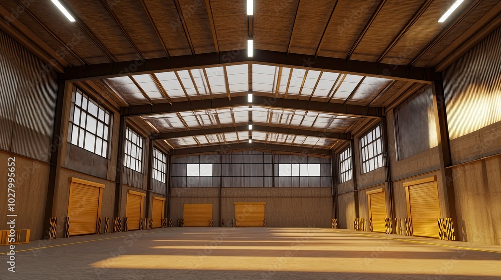 Spacious and Modern Industrial Warehouse Interior Spacious and Modern Industrial Warehouse Interior