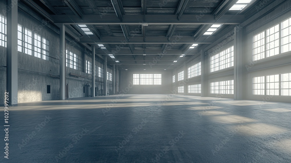 Spacious Industrial Warehouse with Large Windows Spacious Industrial Warehouse with Large Windows
