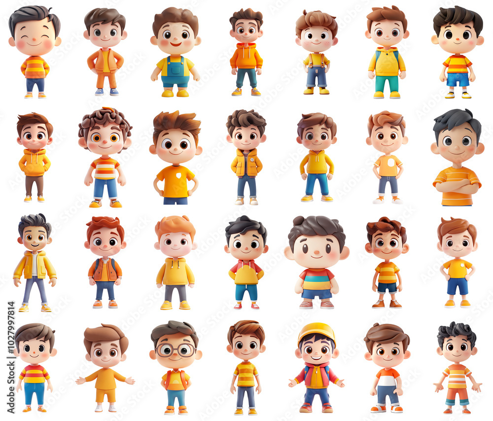 Cute Character Illustrations Set on Transparent Background for Design Elements or Overlays Cute Character Illustrations Set on Transparent Background for Design Elements or Overlays