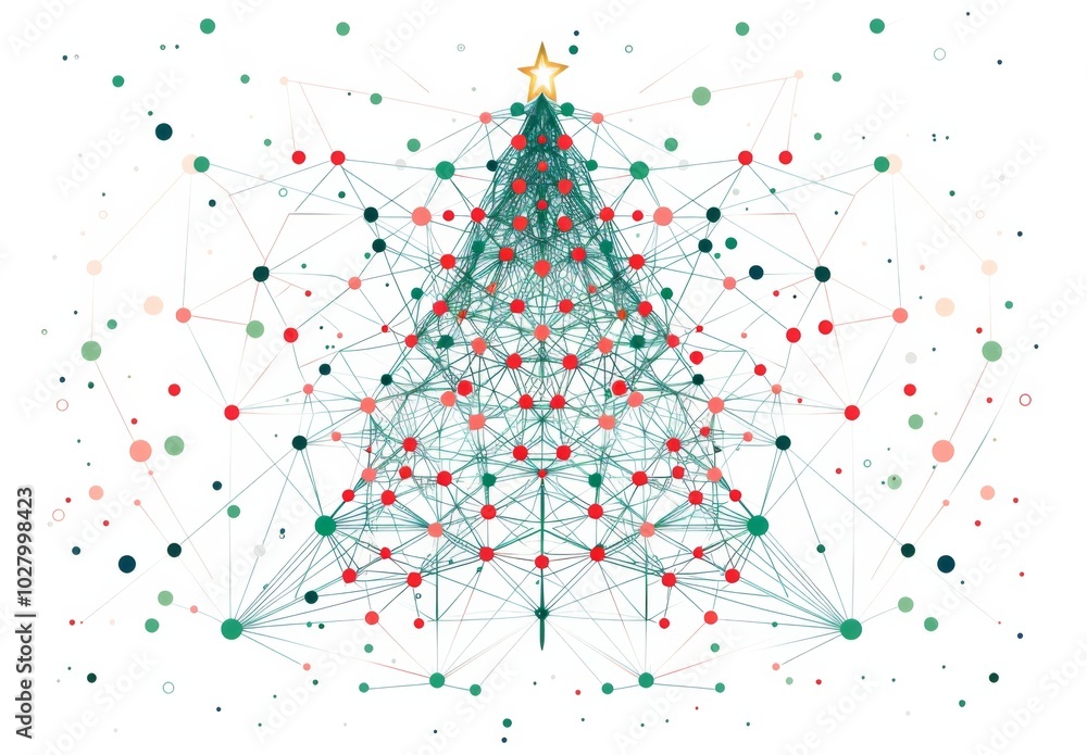 a Christmas Tree Decorated with Green and Red Dots on a Clean White Background.
a Christmas Tree Decorated with Green and Red Dots on a Clean White Background.