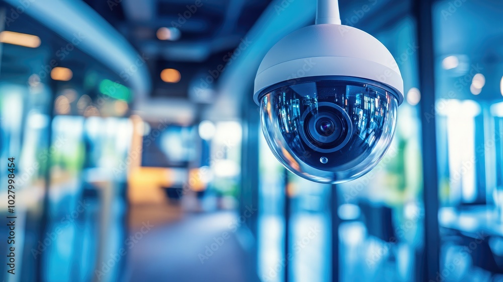 Security Camera in Modern Office Environment Security Camera in Modern Office Environment