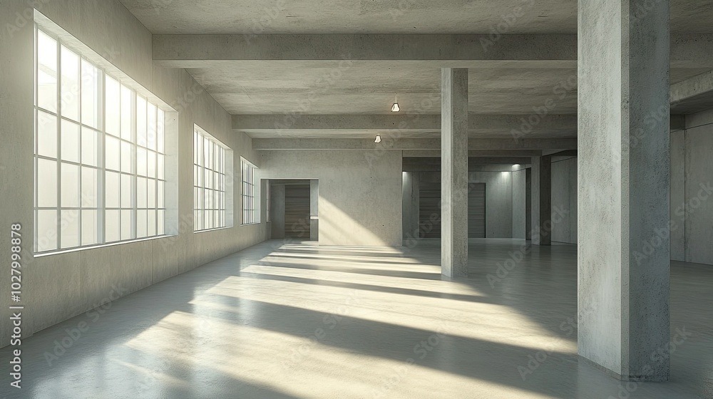 Spacious Industrial Room with Natural Light Spacious Industrial Room with Natural Light