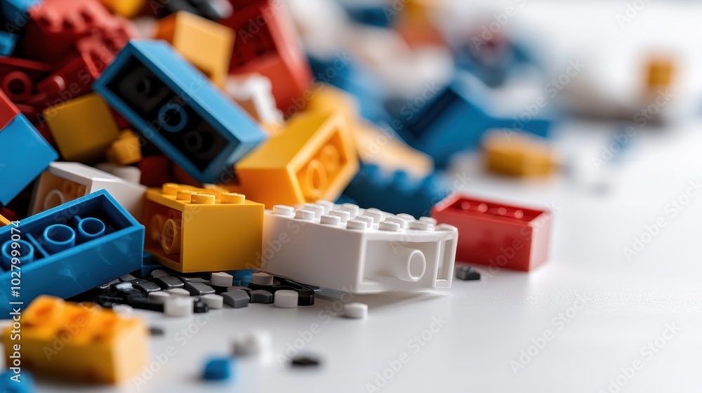 A close-up of colorful building blocks, predominantly showcasing blue, yellow, and red pieces meshed together, highlighting creativity and playful design. A close-up of colorful building blocks, predominantly showcasing blue, yellow, and red pieces meshed together, highlighting creativity and playful design.
