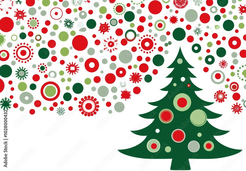 a Christmas Tree Decorated with Green and Red Dots on a Clean White Background.
a Christmas Tree Decorated with Green and Red Dots on a Clean White Background.