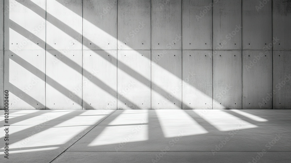 Modern Concrete Wall with Dynamic Shadow Patterns Modern Concrete Wall with Dynamic Shadow Patterns