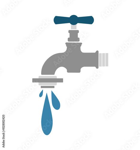Water tap on a white background