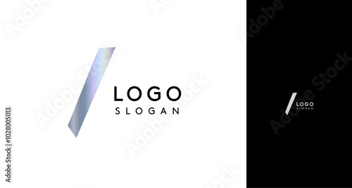 Shiny chromatic letter I, metallic monogram with shiny chrome iridescent gradient for streetwear fashion, music label, skate brand, urban art, graffiti-inspired products, modern tech company