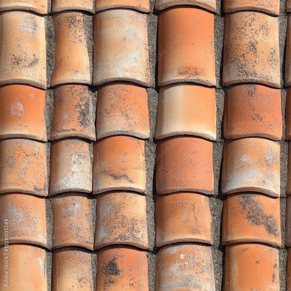 Photo of a seamless roof tile texture with classic terracotta shingles Photo of a seamless roof tile texture with classic terracotta shingles