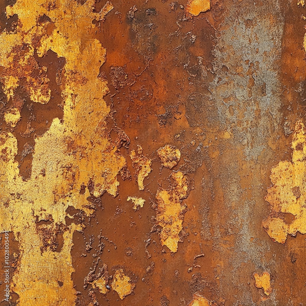 Photo of a seamless rusted brass texture, weathered look, deep rust patches Photo of a seamless rusted brass texture, weathered look, deep rust patches