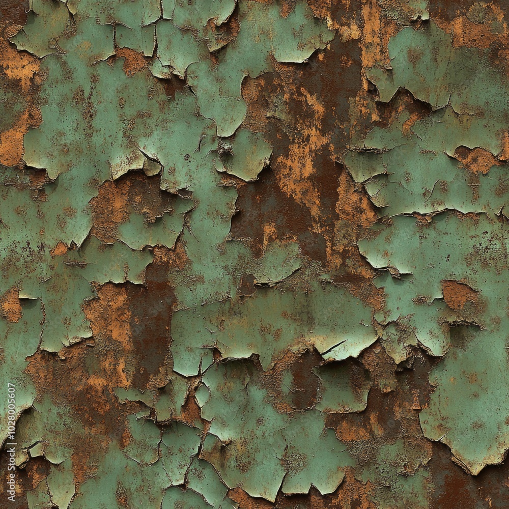 Photo of a seamless rusty metal texture with chipped green paint Photo of a seamless rusty metal texture with chipped green paint