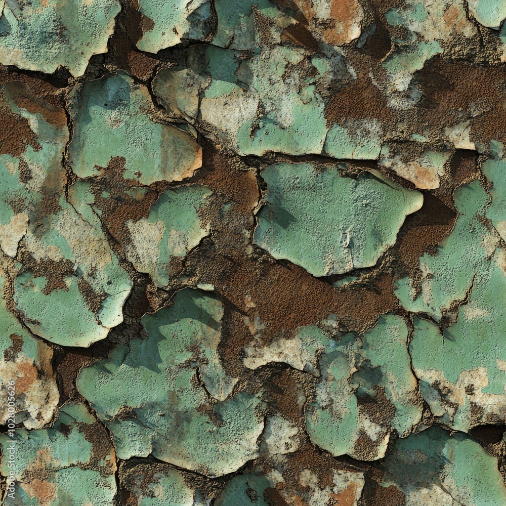 Photo of a seamless rusty metal texture with chipped green paint Photo of a seamless rusty metal texture with chipped green paint
