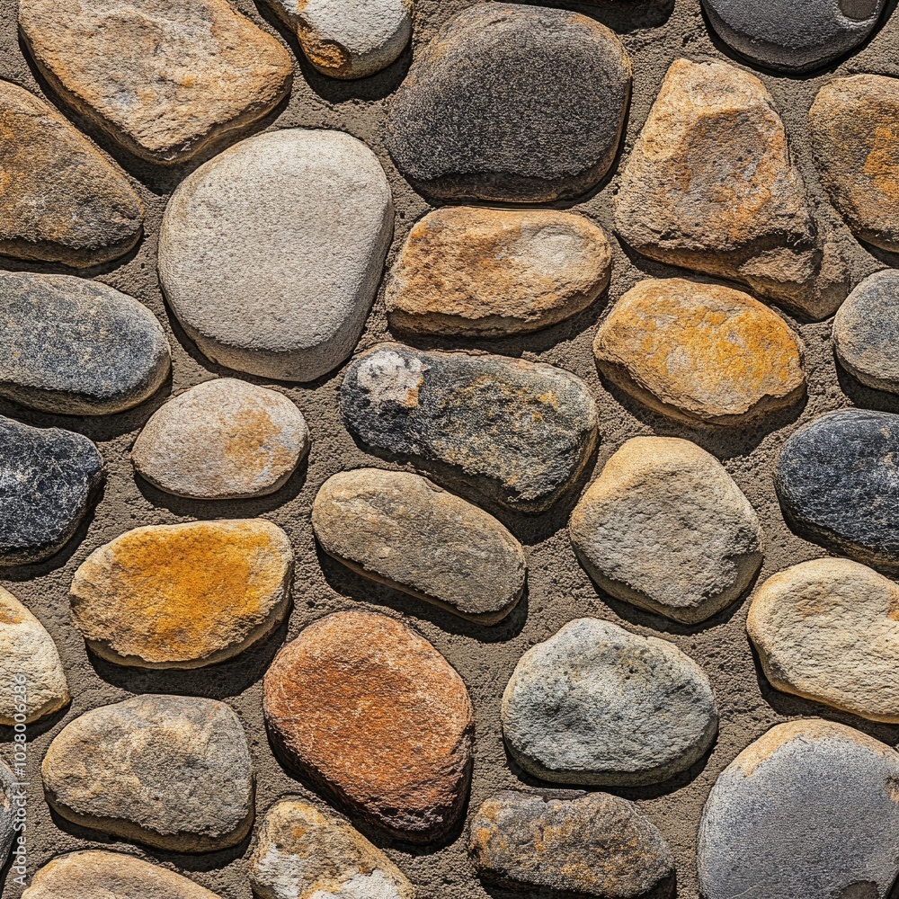 Photo of a seamless texture of cobblestone Photo of a seamless texture of cobblestone