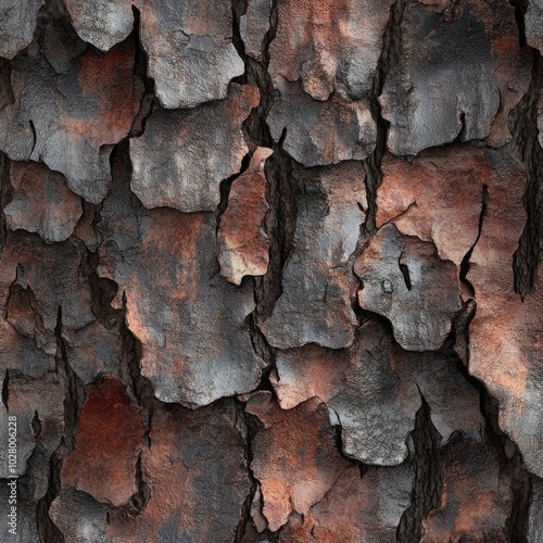 Photo of a seamless texture of cherry bark photo