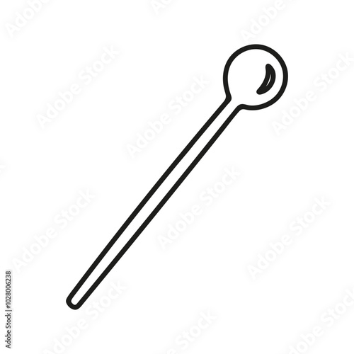 Hand drawn small teaspoon. Kitchen utensils doodle illustration