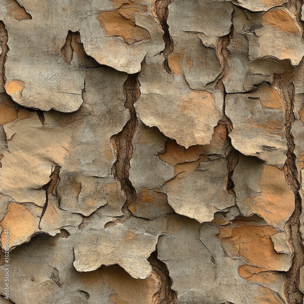 Photo of a seamless texture of hemlock bark