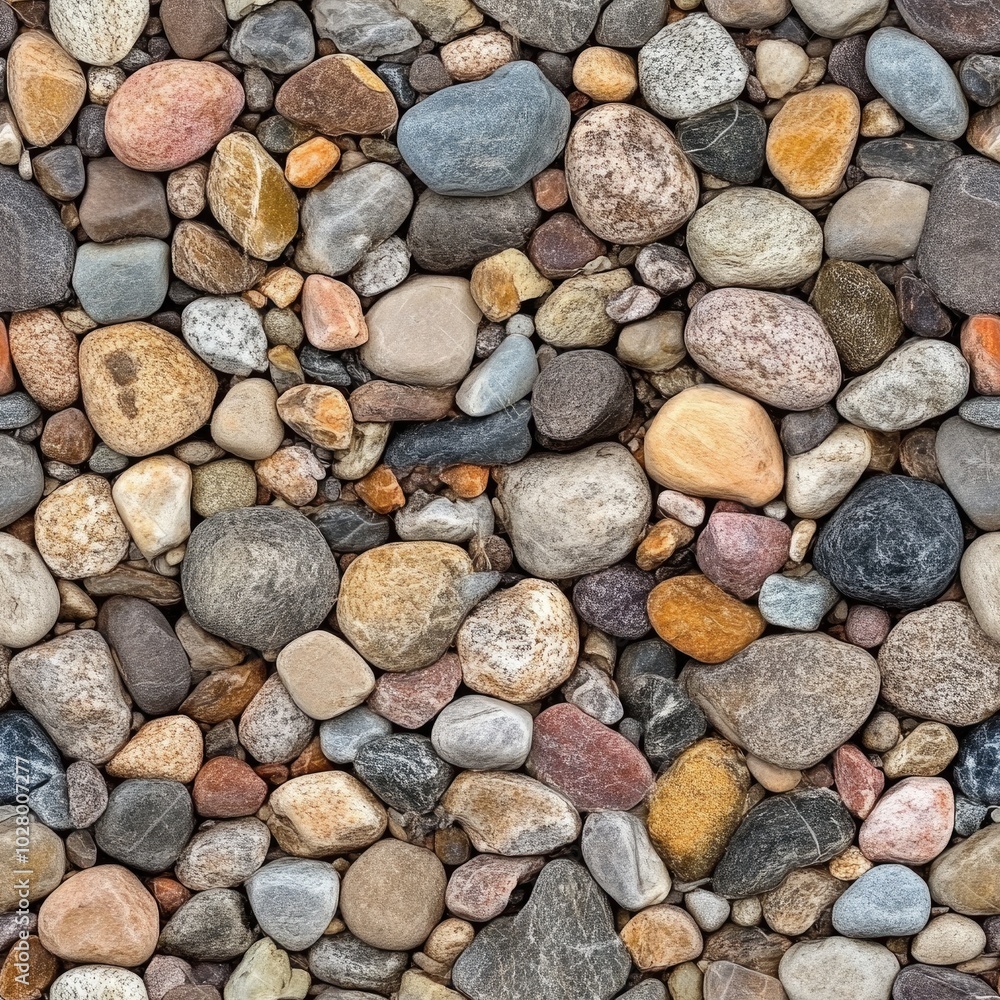 Photo of a seamless texture of riverbed gravel Photo of a seamless texture of riverbed gravel