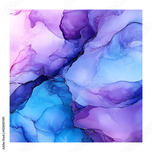 Wallpaper Mural Watercolor and alcohol ink abstract art in shades of purple and blue for design Torontodigital.ca