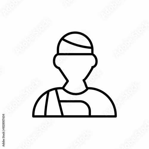 injured patient icon sign vector