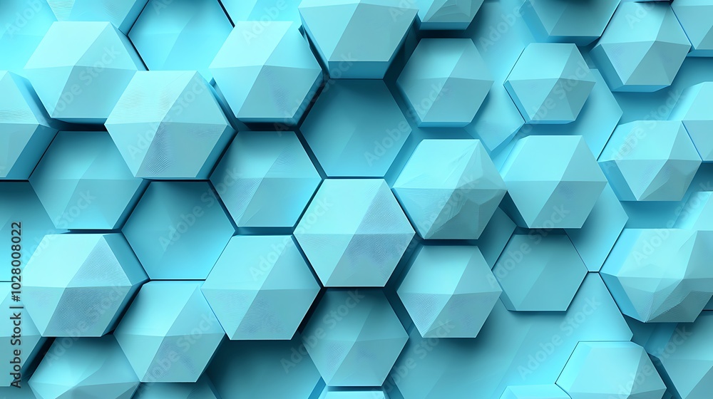 Cyan Hexagons: An Intricate Marble Design Cyan Hexagons: An Intricate Marble Design