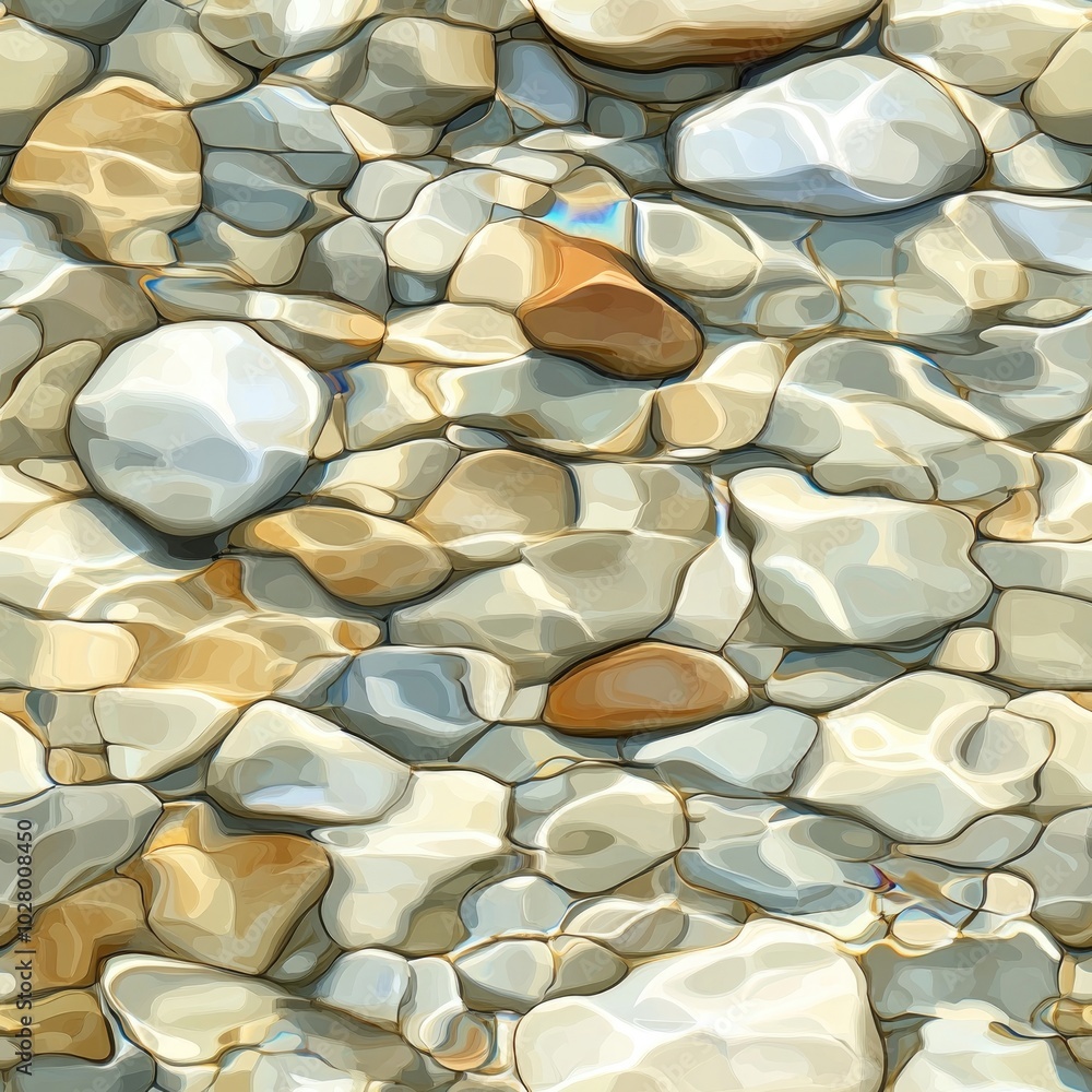 Photorealistic seamless texture of shallow clear water in a stream Photorealistic seamless texture of shallow clear water in a stream