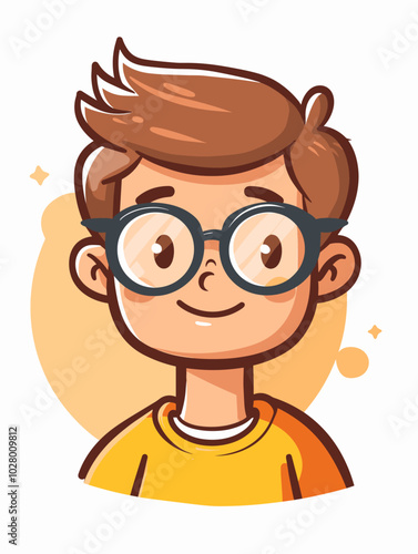 Wallpaper Mural Cute little boy in glasses. Vector illustration in cartoon style. Torontodigital.ca