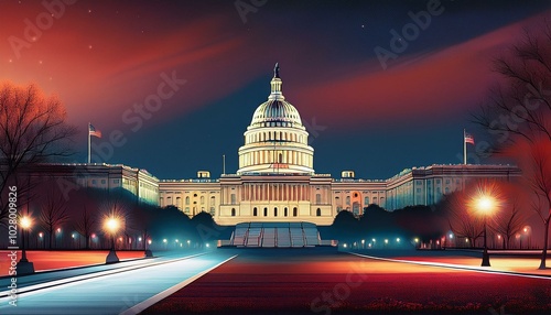capitol building at night capitol hill washington dc