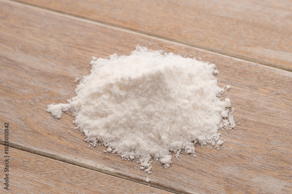 Baking soda in a pile of powder - Healthy food Baking soda in a pile of powder - Healthy food
