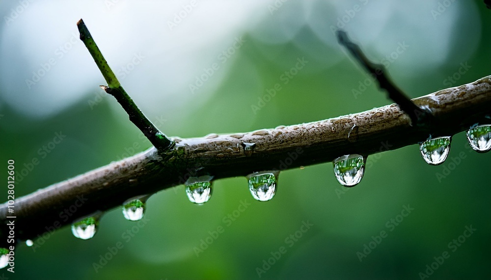 rain drops on a branch shallow depth of field rain drops on a branch shallow depth of field