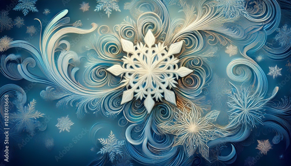 textured winter snowflake backgroud with swirls textured winter snowflake backgroud with swirls
