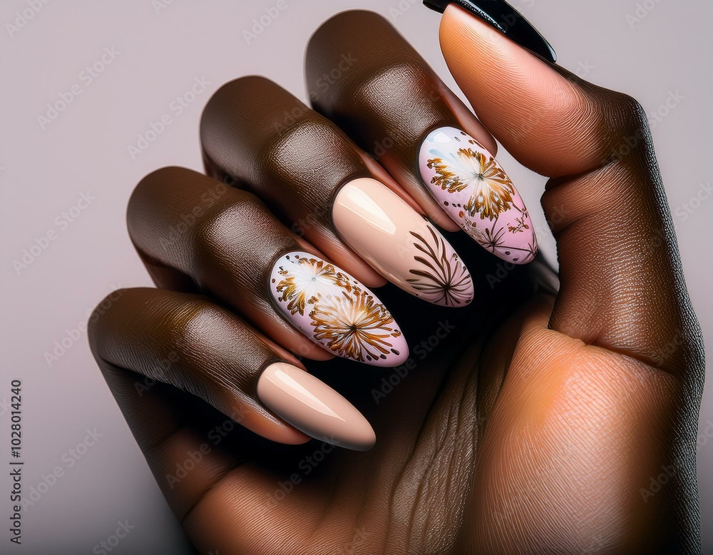 woman s nails with beautiful decorated manicure in spring easter style ai generated woman s nails with beautiful decorated manicure in spring easter style ai generated