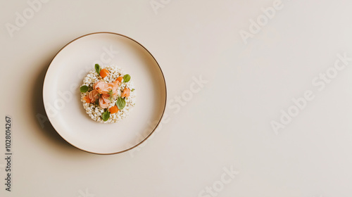 Minimalist Dining Area with Healthy Food Emphasizing Wellness, generative ai